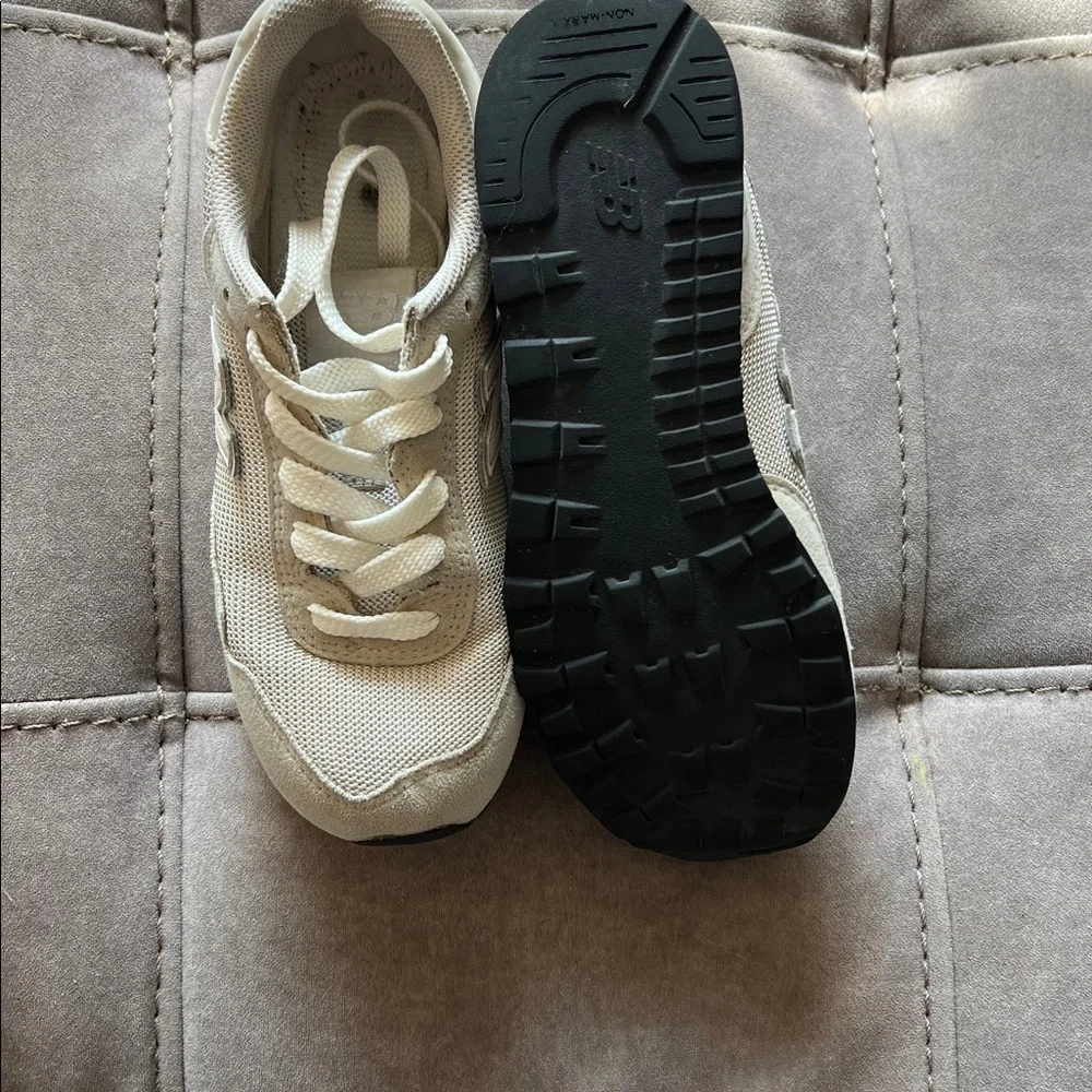 New Balance Beige and White Sneakers